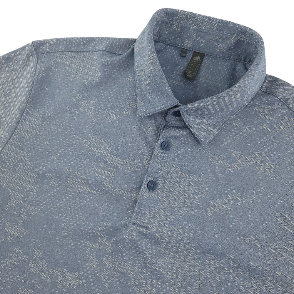 Adidas Primegreen Polo Shirt Mens L Blue Camo Golf Performance Summer Top